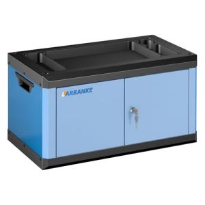 LARBANKE Heavy-Duty Lockable Double-Door Tool Box with Multifunctional Countertop,Portable Tool Box with Connecting Holes for Expansion,Durable Construction for Garage,Workshop,Warehouse Organization