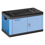 LARBANKE Heavy-Duty Lockable Double-Door Tool Box with Multifunctional Countertop,Portable Tool Box with Connecting Holes for Expansion,Durable Construction for Garage,Workshop,Warehouse Organization