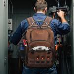 WELKINLAND-70Pockets HVAC Backpack, Heavy-Duty Electrician Tool Backpack, Hard Bottom Tool Bag Backpacks For Men, Waterproof Tool Backpacks Man Construction