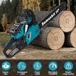 58CC Gas Chainsaw 20 Inch Chain Saw with 2-Cycle Engine,Petrol Handheld Quick Start Technology Gas Powered Chainsaw For Forest, Garden and Farm Tree & Wood Cutting