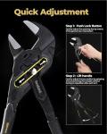 toolant 7-Inch Black Gold Adjustable Plier Wrench, CR-V Steel Smooth Parallel Jaws with Pouch – Suitable for Nuts, Pipes, Plumbing, Auto & Repairs, Suitable Gift for DIYers