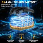 SundpeyPRO 21V Cordless Hammer Drill - 1060In·lbs Brushless Drill Set with 2 x 4.0Ah Battery - 20+3 Torque Battery Drills 2150RPM Power Drills 1/2" Chuck Electric Drill for Drilling Wood Bricks Metal