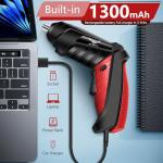 JENABOM Electric Screwdriver Cordless Rechargeable Small Power Drill Set 3.6V Li-ion 3.5Nm Max Torque Electric Rotatable with LED Light Screwdriver,14Pcs