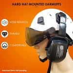 Aolamegs Hearing Protection Noise Cancelling Ear Muffs for Hard Hat Accessories SNR 30dB NRR 25dB Ear Protection Earmuff Mount For Slotted Helmets Construction Adult