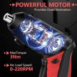 JENABOM Electric Screwdriver Cordless Rechargeable Small Power Drill Set 3.6V Li-ion 3.5Nm Max Torque Electric Rotatable with LED Light Screwdriver,14Pcs