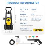 VEVOR Electric Power Washer, 2000 PSI, Max 1.65 GPM Pressure Washer w/ 30 ft Hose & Reel, 5 Quick Connect Nozzles, Foam Cannon, Portable to Clean Patios, Cars, Fences, Driveways, ETL Listed