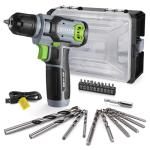 WORKPRO Power Drill Set with Stackable Tool Box, 8V Cordless Drill Driver and Bit Set, 2.0Ah Electric Cordless Screwdriver Kit with 3/8" Keyless Chuck, For Home Repair, DIY