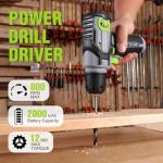 WORKPRO Power Drill Set with Stackable Tool Box, 8V Cordless Drill Driver and Bit Set, 2.0Ah Electric Cordless Screwdriver Kit with 3/8" Keyless Chuck, For Home Repair, DIY