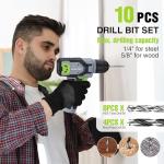 WORKPRO Power Drill Set with Stackable Tool Box, 8V Cordless Drill Driver and Bit Set, 2.0Ah Electric Cordless Screwdriver Kit with 3/8" Keyless Chuck, For Home Repair, DIY