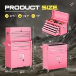 Omelaza 8-Drawer Heavy-Duty Tool Chest with Lock, Mobile Tool Cabinet Cart on Wheels, High-Capacity Mechanic Tool Storage Organizer for Garage Workshop​