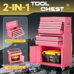 Omelaza 8-Drawer Heavy-Duty Tool Chest with Lock, Mobile Tool Cabinet Cart on Wheels, High-Capacity Mechanic Tool Storage Organizer for Garage Workshop​