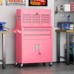 Omelaza 8-Drawer Heavy-Duty Tool Chest with Lock, Mobile Tool Cabinet Cart on Wheels, High-Capacity Mechanic Tool Storage Organizer for Garage Workshop​