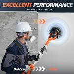 MAKELIFT Drywall Sander with Vacuum Dust Collector,1050W 7.33A Popcorn Ceiling Removal Tool,LED Light,5 Variable Speed 1000-2100RPM,Foldable & Extendable Handle,12 Sanding Discs