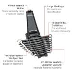 Crescent 9 Piece X10 12 Point Long Pattern Combination SAE Wrench Set - CCWS9BS