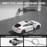 Giraffe Tools Grandfalls Retractable Pressure Washer Pro, Wall Mounted Pressure Washer with 1800W Brushless Motor, 3700PSI Electric Power Washer with 100ft Pressure Hoses, Dark Silver