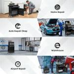 Dawmilon 5-Drawer Rolling Tool Chest with Detachable Top Box, Lockable Wheels, Adjustable Shelf, and Liner, Heavy-Duty Metal Tool Cart for Garage and Workshop Storage, Black