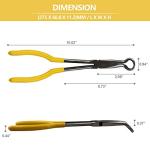 YanTone Spark Plug Removal Pliers, 11" Long Reach Ring Nose Hose Grip Pliers for Car