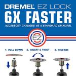 Dremel 160-Piece Rotary Tool Accessory Kit with EZ Lock Technology - 1/8" Shank - Cutting Bits, Polishing Wheel and Compound, Sanding Drums & Disc (710-08)