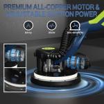 Drywall Sander, 2025 Upgraded 8-Amp Popcorn Ceiling Removal Tool with 7 Variable Speed 800-1800RPM, Drywall Sander with Vacuum Dust Collector with Extendable Handle, LED Light,12pcs Sanding Discs,Blue