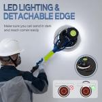 Drywall Sander, 2025 Upgraded 8-Amp Popcorn Ceiling Removal Tool with 7 Variable Speed 800-1800RPM, Drywall Sander with Vacuum Dust Collector with Extendable Handle, LED Light,12pcs Sanding Discs,Blue