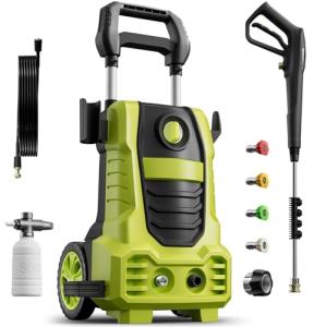 Electric Pressure Washer, 26 FT Hose Pressure Cleaner 2030 PSI with 4 Nozzles Tips,Surface Cleaning with Upgraded Swivel Joint for Car,Fences,Patios,Daily Needed Mint Green