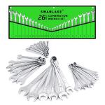 SWANLAKE 26PCS Combination Wrench Set with Roll-up Pouch, wrench set metric and standard, SAE 1/4” - 1” and Metric 8mm - 24mm