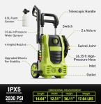 Electric Pressure Washer, 26 FT Hose Pressure Cleaner 2030 PSI with 4 Nozzles Tips,Surface Cleaning with Upgraded Swivel Joint for Car,Fences,Patios,Daily Needed Mint Green