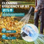 Leaf Blower Cordless, Powerful Handheld Electric Blower with 2×21V Batteries, Lightweight Leaf Blower for Lawn Care, Patio, Leaves, Snow & Dust Removal (Leaf Blower Cordless)