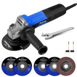 AVID POWER Angle Grinder, 7.5-Amp 4-1/2 inch Electric Grinder Power Tools with Grinding Wheels, Cutting Wheels, Flap Disc and Auxiliary Handle for Cutting, Grinding, Polishing and Rust Removal - Blue