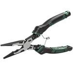 9'' Needle Nose Pliers, 6-in-1 Multifunction Long Nose Pliers, with Spring Loaded Safety Lock, for Fastening, Winding, Cutting, Stripping, Crimping, Clamping