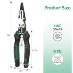 9'' Needle Nose Pliers, 6-in-1 Multifunction Long Nose Pliers, with Spring Loaded Safety Lock, for Fastening, Winding, Cutting, Stripping, Crimping, Clamping