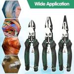 9'' Needle Nose Pliers, 6-in-1 Multifunction Long Nose Pliers, with Spring Loaded Safety Lock, for Fastening, Winding, Cutting, Stripping, Crimping, Clamping