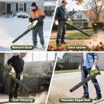 Leaf Blower for Dewalt 20V Battery, 450CFM Electric with 130MPH,Copper Motor, Cordless Handheld for Lawn Care, Yard (Battery Not Included) (Brushed Leaf Blower 20V Green)