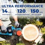 Dong Cheng Brushless Cordless Chainsaw 16 Inch, 40V Battery Chainsaw with Tool-Free Chain Tensioning, Instant-Stop Chain Brake, Includes 2 × 4.0Ah Batteries & Charger, Ideal for Tree & Wood Cutting