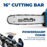 Dong Cheng Brushless Cordless Chainsaw 16 Inch, 40V Battery Chainsaw with Tool-Free Chain Tensioning, Instant-Stop Chain Brake, Includes 2 × 4.0Ah Batteries & Charger, Ideal for Tree & Wood Cutting