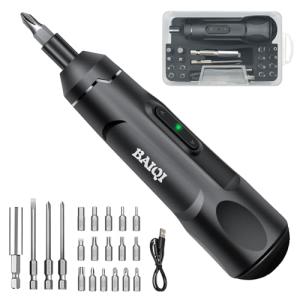 BAIQI Mini Electric Screwdriver Set,3.7V 800 MAH USB-C Rechargeable Cordless Rotary Tool With 20 pcs Bits Set For Install or Repair