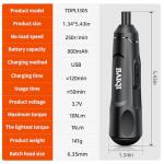BAIQI Mini Electric Screwdriver Set,3.7V 800 MAH USB-C Rechargeable Cordless Rotary Tool With 20 pcs Bits Set For Install or Repair