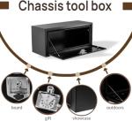 YRCHOFQU 36" Truck Bed Toolbox, Lockable Steel Storage Chest with Weather-Resistant Finish, Durable Metal Organizer for Pickup Trucks, Vans, and Work Vehicles