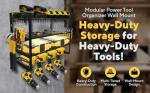 NINE FORTY Power Tool Organizer Rack, 4 Layer, Heavy Duty Steel, Wall Mounted, Power Tool, Screwdriver, Tool Rack.