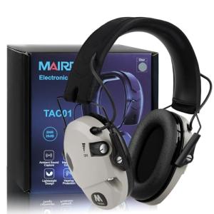 MAIRDI Electronic Hearing Protection for Shooters, Hunting Earmuffs with 23dB NRR, Tactical Noise Reduction & 4X Sound Amplification, Foldable Shooting Headphones with Dual Microphone