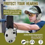 MAIRDI Electronic Hearing Protection for Shooters, Hunting Earmuffs with 23dB NRR, Tactical Noise Reduction & 4X Sound Amplification, Foldable Shooting Headphones with Dual Microphone