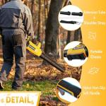 Leaf Blower Cordless (Upgraded) - 630CFM/160MPH, 21V Powerful Electric Cordless Leaf Blower with 2 x 4.0Ah Batteries and Charger, Battery Powered Leaf Blowers for Lawn Care, Patio, Yard, Dust, Snow