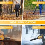 Leaf Blower Cordless (Upgraded) - 630CFM/160MPH, 21V Powerful Electric Cordless Leaf Blower with 2 x 4.0Ah Batteries and Charger, Battery Powered Leaf Blowers for Lawn Care, Patio, Yard, Dust, Snow