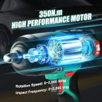 HYCHIKA 18 V Max Cordless Impact Wrench, Ratcheting Screwdriver 16-in-1, 2 Tool Combo Kit