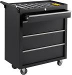 4-Drawer Rolling Tool Chest with Wheels - Lockable Storage Cabinet | Sliding Drawers & Protective Liner, Heavy-Duty Design Mobile Tool Cart for Garage, Workshop, Warehouse Organization,Black