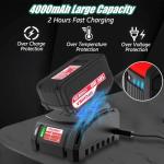 HYCHIKA 18 V Max Cordless Impact Wrench, Ratcheting Screwdriver 16-in-1, 2 Tool Combo Kit