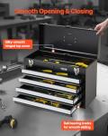 VEVOR Metal Tool Box, 20.5-inch, Portable Metal Tool Box with 4 Drawers, Small Tool Chest with EVA Liners, Ball Bearing Slide Drawers Locking & Powder Coated Finish, Multi-Function Tool Organizer