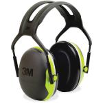 3M PELTOR Hearing Protection Earmuffs, X Series X4A, Over the Head Headband, Noise Protection NRR 27 dB, Pack of 1, Construction, Manufacturing, Electrical, Assembly, Sanding, Black/Green