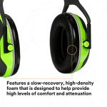 3M PELTOR Hearing Protection Earmuffs, X Series X4A, Over the Head Headband, Noise Protection NRR 27 dB, Pack of 1, Construction, Manufacturing, Electrical, Assembly, Sanding, Black/Green
