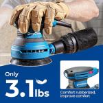 Dong Cheng 5-Inch Random Orbital Sander 380W 12800OPM Electric Palm Sander, 6 Variable Speeds, with 20pcs Sandpaper & Detachable Dust Bag, Power Sander for Woodworking, Sanding & Polishing